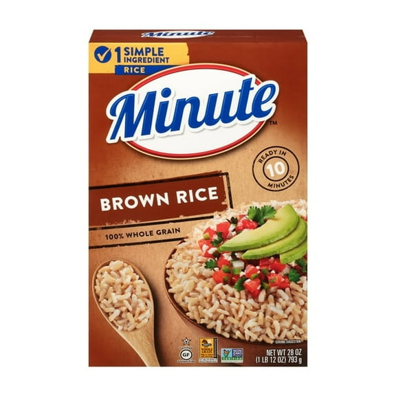 Minute Instant Brown Rice 100% Whole Grain Rice Gluten Free 28 oz (Pack of 6)