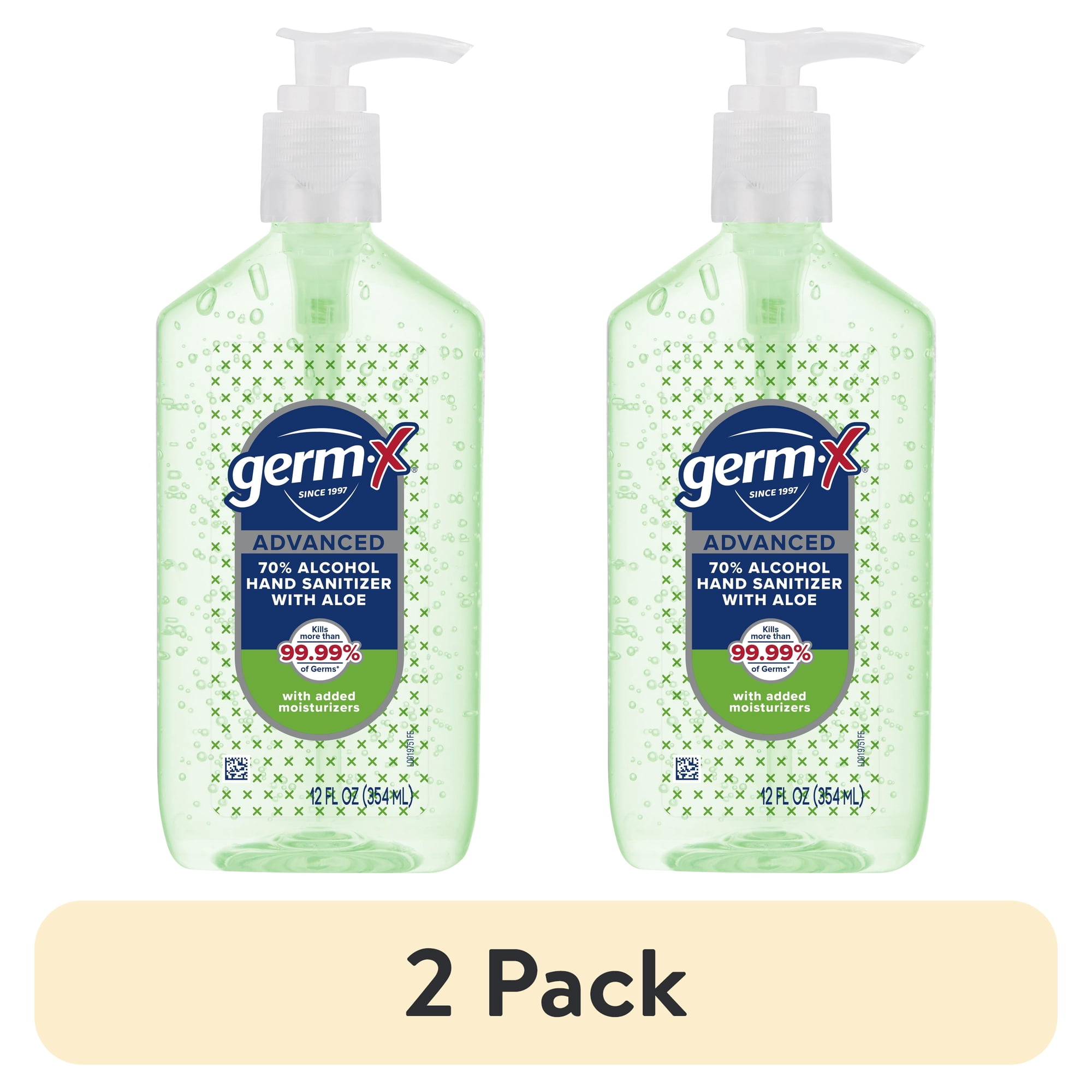 (2 pack) Germ-X Advanced Hand Sanitizer with Aloe 12 oz