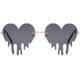 thumbnail image 2 of Melting Heart Gafas de Sol para Hombres/Mujeres Sin Montura Irregular Fiesta Gafas de Sol únicas Metal Prom Halloween Gafas Coloridas, Gris, 2 of 5