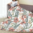 thumbnail image 6 of Honeii Lilies Flowers Print Fleece Blanket - Throw Blanket for Bed, Sofa, Couch, Camping, and Travel , Microplush Ultra Soft Warm Blanket-50"x40", 6 of 7