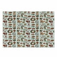 thumbnail image 1 of Christmas Cutting Board, Traditional Celebratory Rabbits Santa Claus Pine Cones Boxes Candles, Decorative Tempered Glass Cutting and Serving Board, Small Size, Red Green Orange, by Ambesonne, 1 of 1