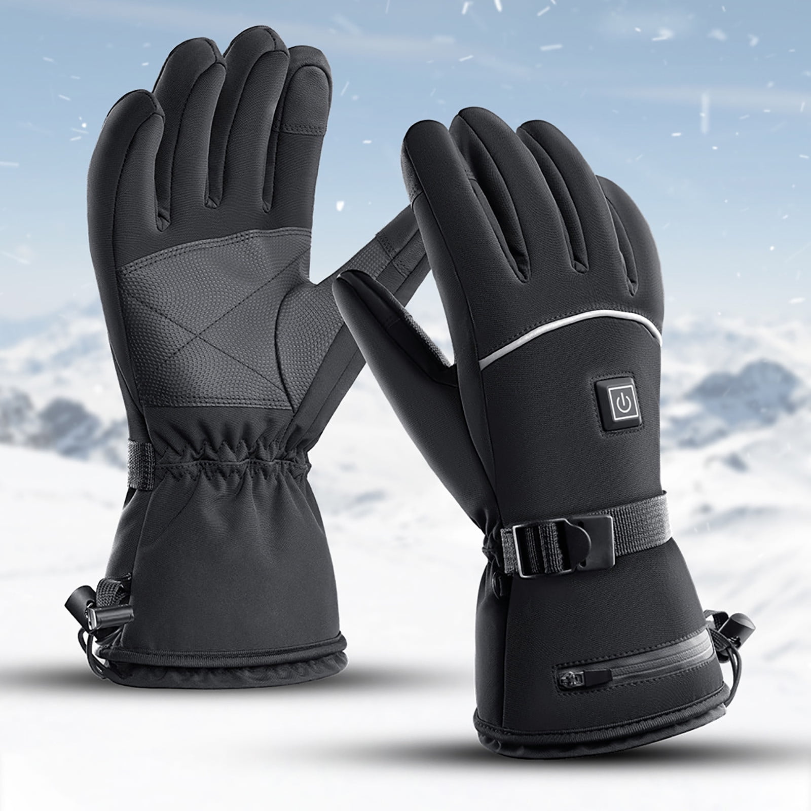 Winter Heated Gloves For Men Women 3.7V Battery Heated Ski Gloves Touchscreen Waterproof Electric Heated Gloves For Winter Work Skiing Fishing Hiking Camping