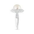 thumbnail image 3 of ANGARA South Sea Cultured Pearl Flower Ring with Diamonds in 14K White Gold for Women | June Birthstone, Birthday, Anniversary, Jewelry Gift for Women | Pearl Ring, 3 of 9