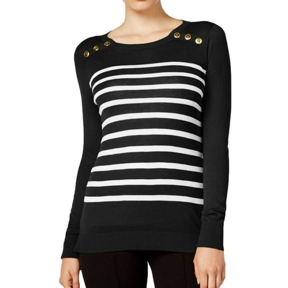 Kensie Womens Long Sleeve Knit Sweater, Black, Small