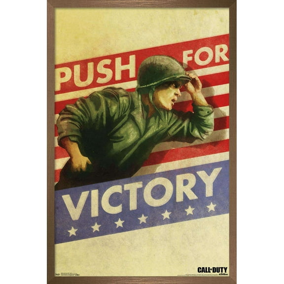 Call of Duty: WWII - Push Wall Poster, 22.375" x 34", Framed