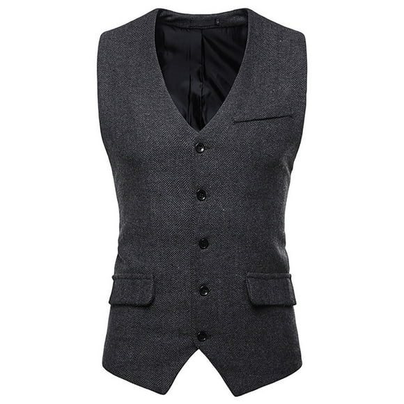 CEHVOM Men's Autumn Winter Formal Bussiness Tuxedo Suit Waistcoat Vest Jacket Top Coat