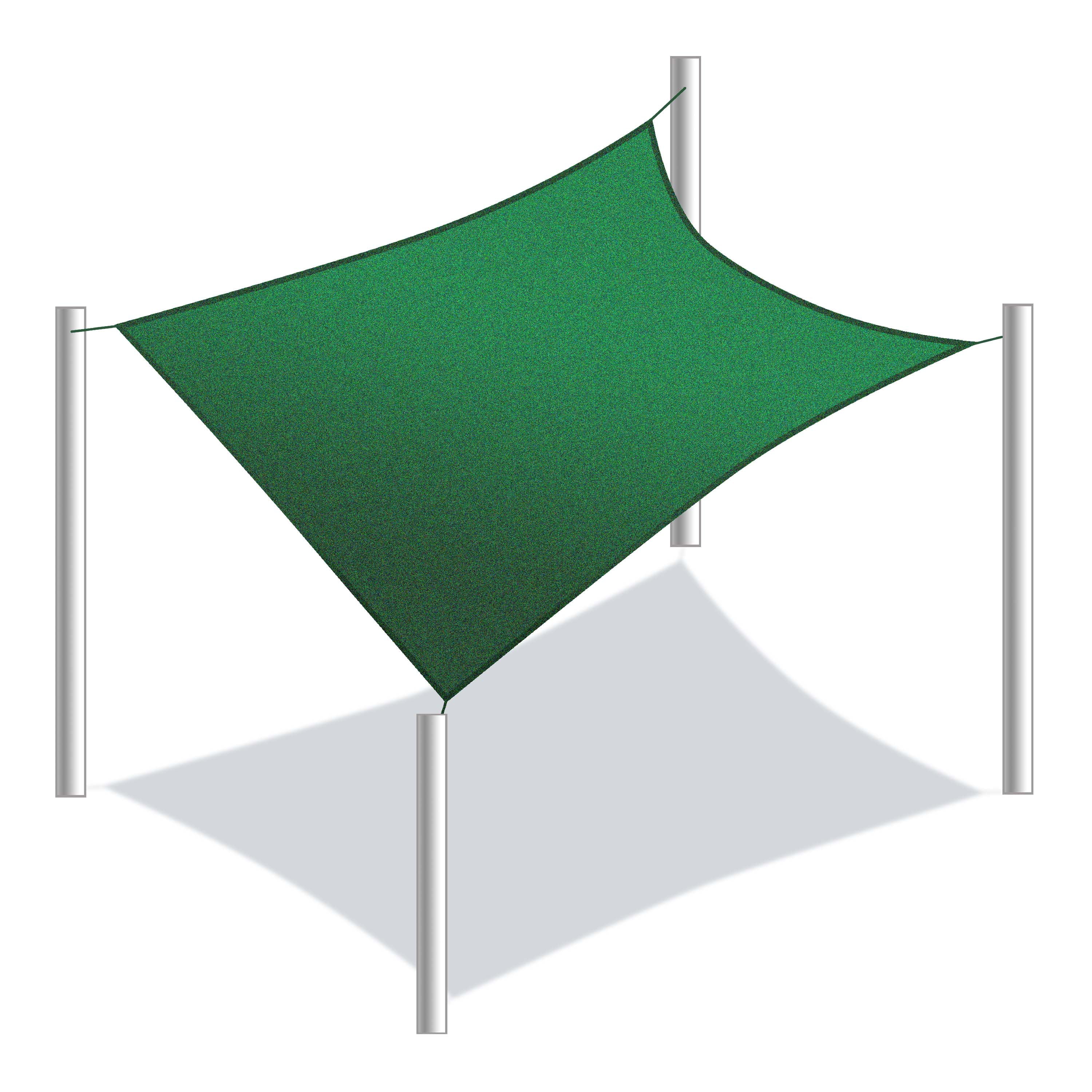 ALEKO Waterproof Sun Shade Sail Square 18 x 18 Feet Green