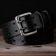 thumbnail image 1 of Men's Leather Double Needle Buckle Classic Tow Row Hole Jeans Belt Cowboy, 1 of 5
