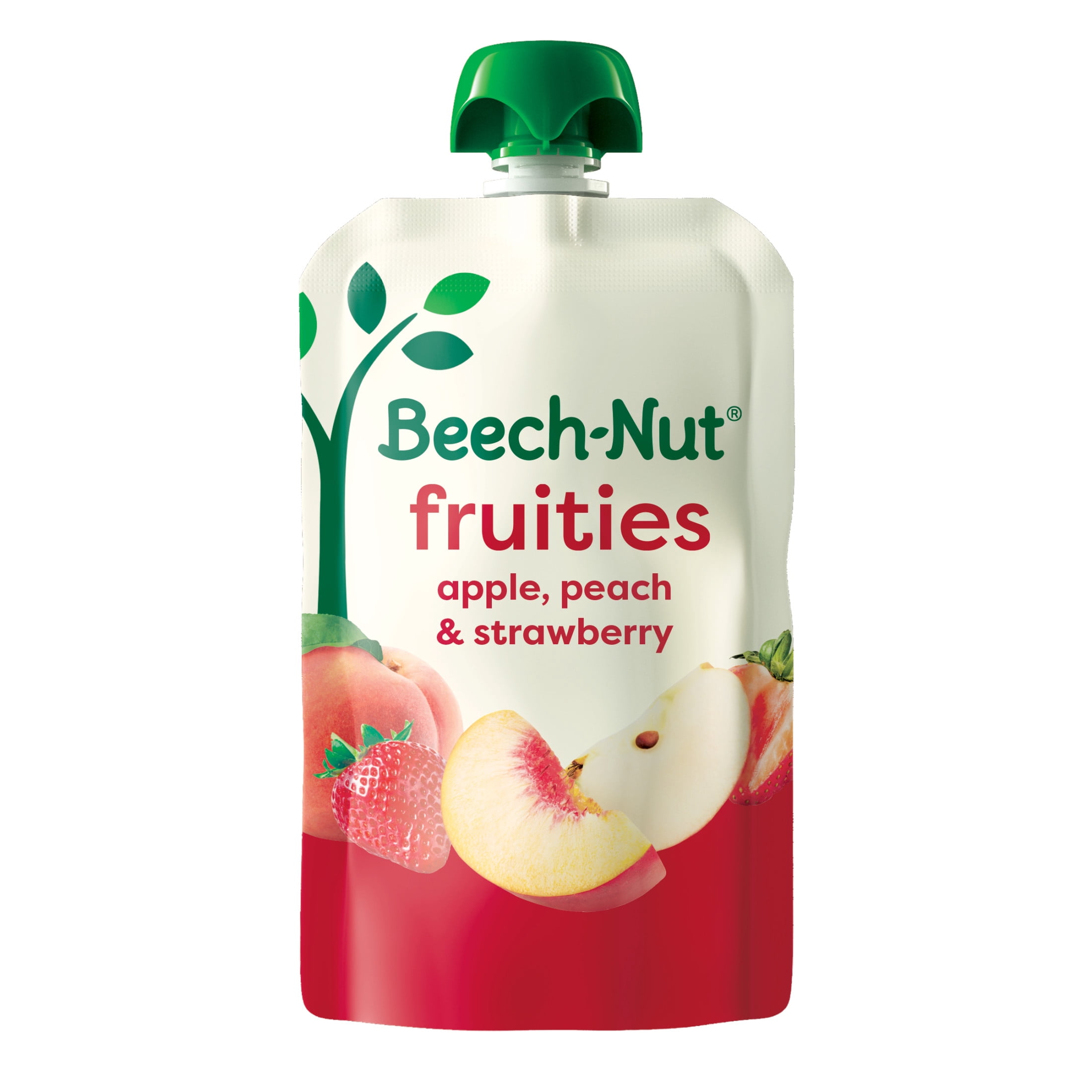 (3 pack) Beech-Nut Fruities Stage 2 Baby Food, Apple Peach & Strawberries, 3.5 oz Pouch