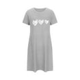 thumbnail image 4 of Sakmal Comfy Nightgowns for Women Soft Cute Sleepshirt Hearts Print Short Sleeve Gray Nightgowns, 4 of 6