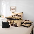 thumbnail image 6 of Manfei Hippie Aztec Adult 7pcs Bedding Comforter Set, Tribal Bohemian Style Queen Bedding Sets, Burly Wood Abstract Reversible Queen Sheet Sets, Lightweight Room Decor, 6 of 8