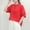 Red, variant on Fznquz Tops Women Button Down Elbow Sleeve Summer Shirts Plain Casual Dressy Red Ladies Tops