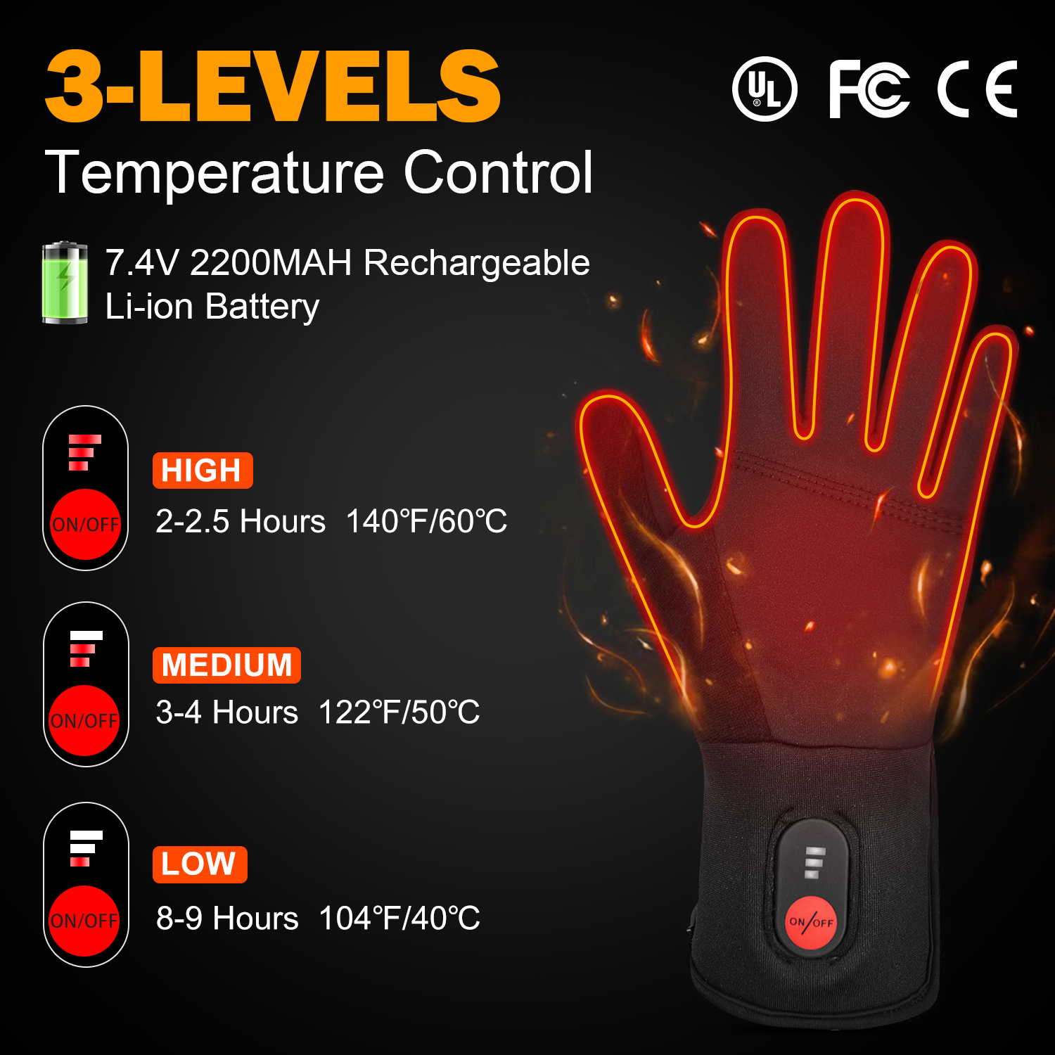 Touch Liners Heated Gloves for Men Women Hand Warmer Rechargeable Electric Battery Ski Snowboarding Hiking Cycling Hunting Thin Gloves