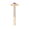 thumbnail image 3 of ANGARA Natural Vintage Style Amethyst Halo Ring with Milgrain Detailing in 14K Rose Gold for Women (Size-3.5mm) | February Birthstone, Anniversary, Jewelry Gift for Women | Natural Amethyst Ring, 3 of 9