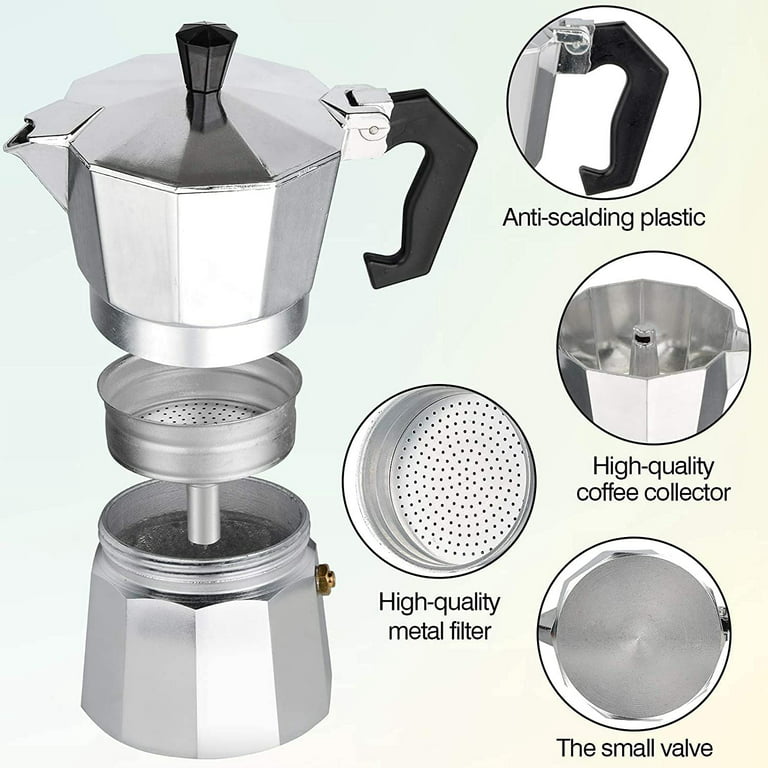 Liineparalle Stovetop Coffee Maker, Stainless Steel Moka Pot, Classic Cafe  Percolator Maker for 4 Cup Great Flavored Strong , Suitable for Induction