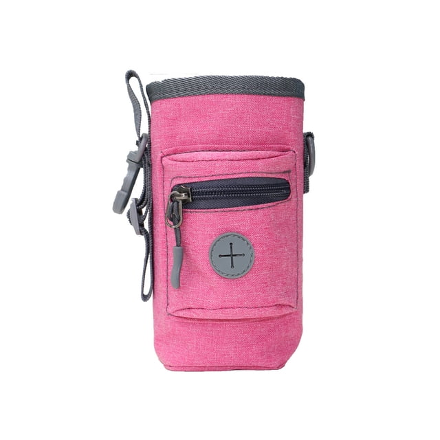 Methold Bolsa de almacenamiento de alimentos para mascotas con correa para el hombro, riñonera ajustable para recompensa de aperitivos, riñonera para Aseo de mascotas Rosado Methold PT004471-03