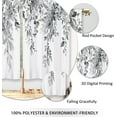 thumbnail image 4 of Eucalyptus Grey Leaves Kitchen Curtains Black White Botanical Floral Plant Small Short Cafe Window Curtains Flower Herb Bathroom Drapes Treatment Tier Curtains 2 Panels (27.5x39 Inch), 4 of 6