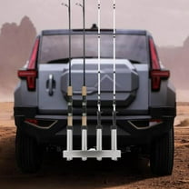 Silver 304 Stainless Steel 41cm Vehicle-Mounted Fishing Rod Rack Four-Tube Hanging Fishing Gear Storage Rack Fishing Rod Holder