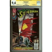 CGC 9.4 SUPERMAN 75 4th Print Signed Louise Simonson Newsstand