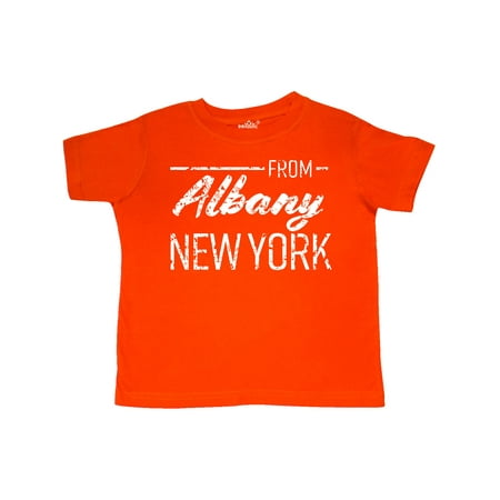 

Inktastic From Albany New York in White Distressed Text Gift Toddler Boy or Toddler Girl T-Shirt