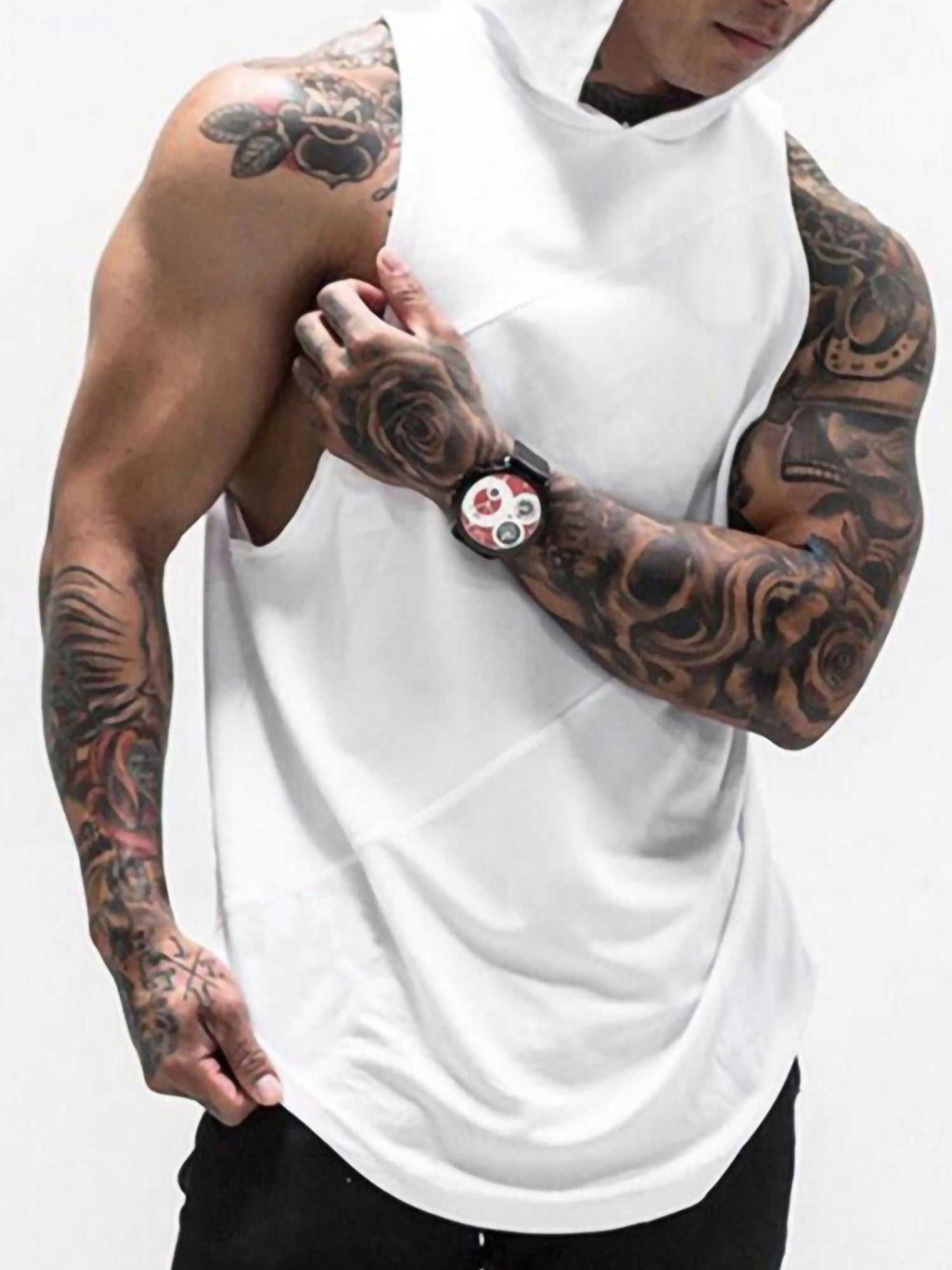 Avamo Men Moisture Wicking Hooded Tank 