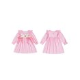 thumbnail image 2 of BemeyourBBs Toddler Baby Girls Thanksgiving Outfit Embroidery Turkey Gingham Plaid Ruffle Princess Dress Long Sleeve Crew Neck Bowknot Pleated Fall Winter Dress Clothes, 2 of 9