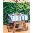 thumbnail image 3 of Outdoor Tablecloth with Umbrella Hole and Zipper Stripes Rectangle Outdoor Tablecloths 60x102 Waterproof Outside Table Cloths Blue Line Patio Table Cloth Cover for Outdoor Tables Picnic Garden, 3 of 4