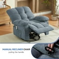 thumbnail image 5 of Segmart Oversized Swivel Recliner Chair with Vibration Massage & Lumbar Heating, 360-Degree Rocker Recliner Single Sofa with Side Pocket and USB Charge Port for Living Room, 350lbs,Blue, 5 of 9