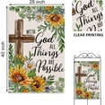 thumbnail image 2 of With God All Things Are Possible Religious Spring Summer Easter Decorative House Flag, Cross Sunflower Garden Yard Outside Decorations, Inspirational Fall Autumn Outdoor Large Home Decor 28x40, 2 of 6