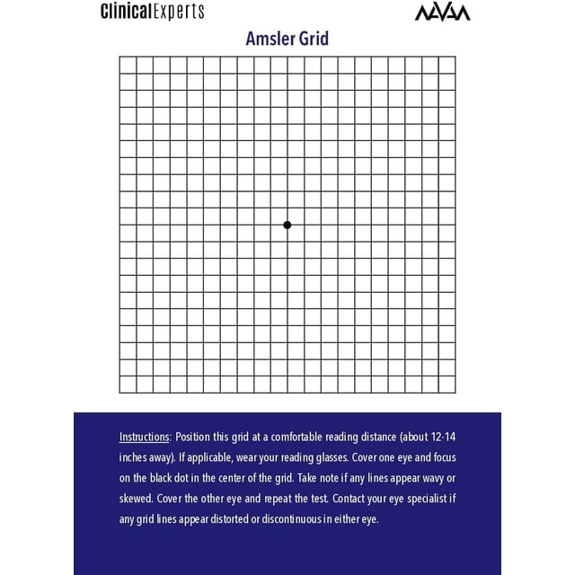Herramienta de detección diaria de la visión Amsler Eye Grid, paquete de 2, Navan