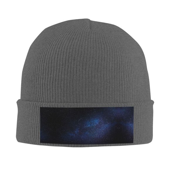 Black Starry Sky Beanie Hat Knit Hat Skull Cap for Men Women Winter Hat Deep Heather