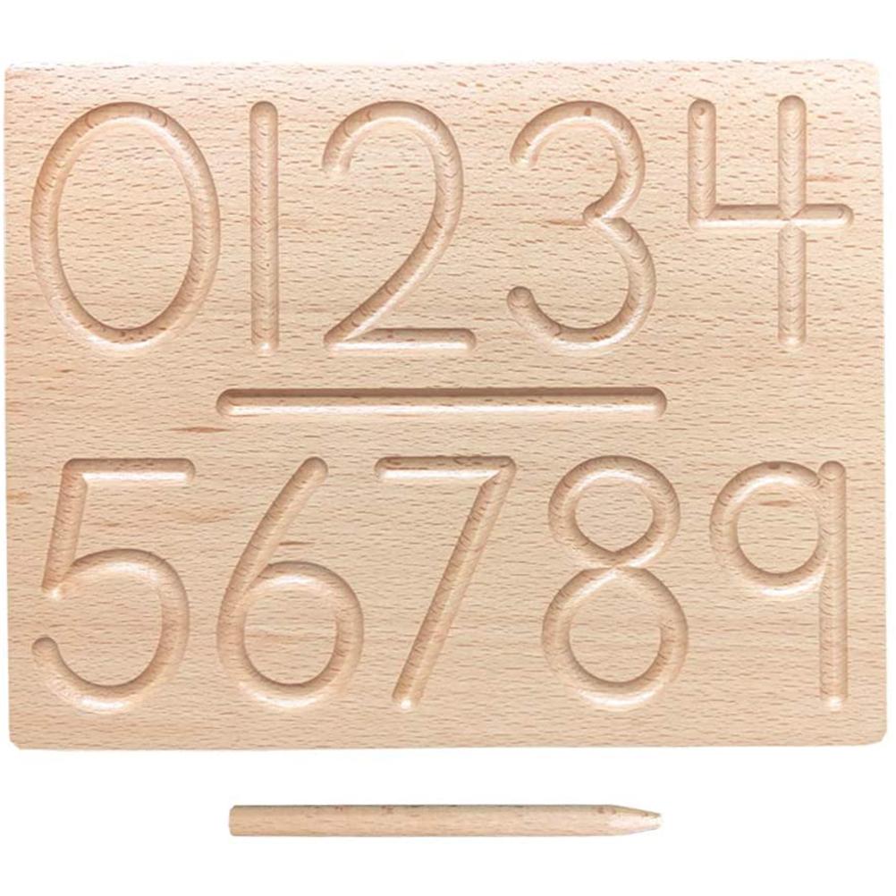 Tableau D'Écriture En Bois - Lettres Et Chiffres à Tracer - Apprentissage Écriture Pour Enfants 3+