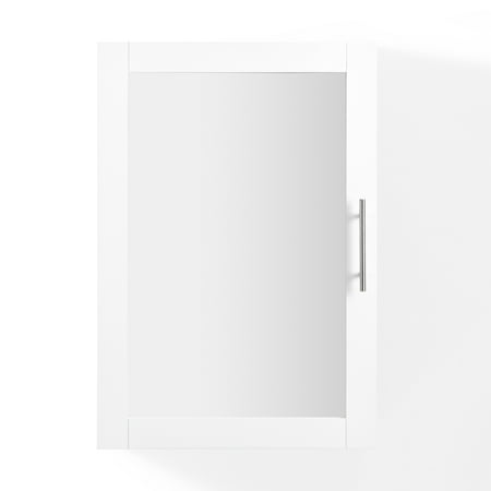 Crosley Furniture Savannah MDF Wood Mirrored Wall Cabinet in White