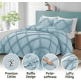 thumbnail image 4 of BedDecor 400TC 100% Egyptian Cotton 3PC Light Blue Twin/Twin XL Size Diamond Ruffle Duvet Cover Set, 4 of 8