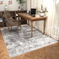 thumbnail image 3 of Washable Area Rug for Living Room, NovDeco 5'x7' Neutral Abstract Light Gray Indoor Rug, Soft Low Pile & Stain Resistant Carpet for Bedroom, Nursery, 3 of 11