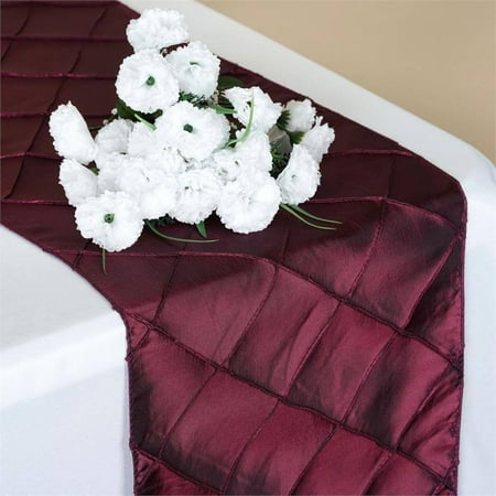 

Efavormart Burgundy Premium Pintuck Table Top Runner For Weddings Birthday Party Banquets Decor Fit Rectangle and Round Table