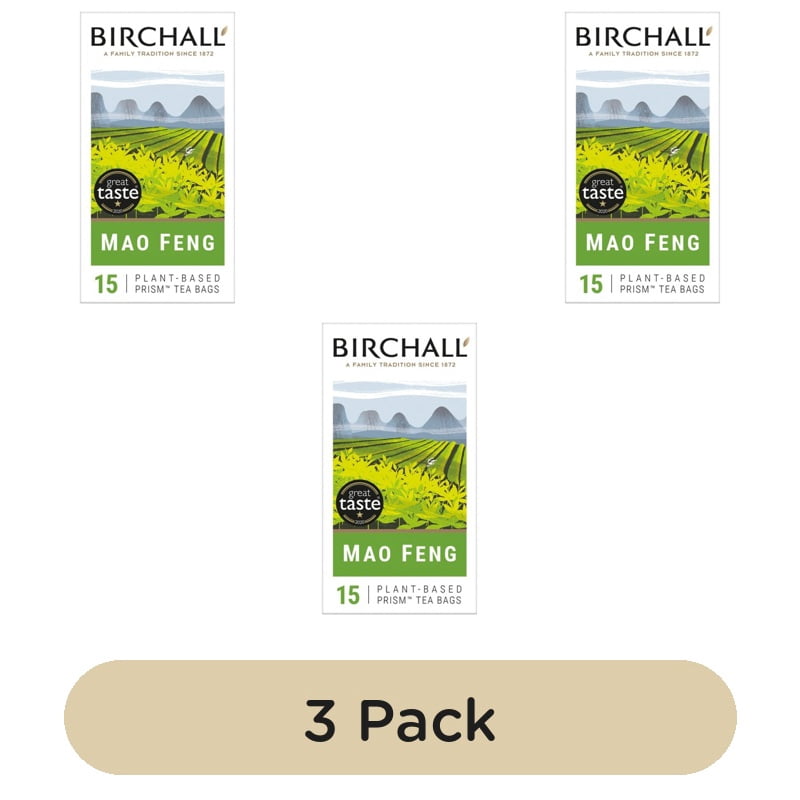Birchall Mao Feng Green Tea Bags 15's, British Import (Pack of 3)
