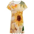thumbnail image 3 of Sunflower Butterfly Dress Summer Street Style Dresses Female Short Sleeve Printed Sundress, 3 of 7