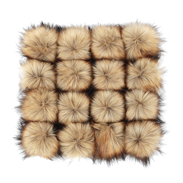 EeaseMX 16 bolas de peluche artificiales para hacer tú mismo sombreros y ropa (16 combinaciones, 24 unidades, diámetro inferior de 10 cm, cuerdas elásticas, una bolsa)