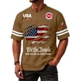 thumbnail image 4 of Vamuko 250 Anniversary Usa Shirts Mens Round Neck American Flag Independence Day Shirt Usa Flag Graphic Big and Tall Tees 1776 Striped Tshirts Brown XL, 4 of 5