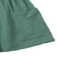 thumbnail image 4 of Girls Summer Fly Sleeve Solid Color  Collar Single-breasted Dresses, 4 of 6