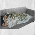 thumbnail image 6 of Kraken Soft Flannel Fleece Blanket, Octopus Sinking the Pirate Ships Greek Myth Fish Culture Cartoon Artwork Image, Cozy Plush for Indoor and Outdoor Use, 60" x 80", Tan Pale Green, by Ambesonne, 6 of 6