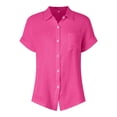 thumbnail image 4 of Camisa de manga corta con botones y textura para mujer: blusa informal de corte holgado para el trabajo, 4 of 8