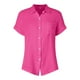 thumbnail image 4 of Camisa de manga corta con botones y textura para mujer: blusa informal de corte holgado para el trabajo, 4 of 8