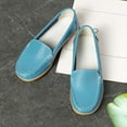 thumbnail image 6 of Womens Casual Lightweight Loafers Slip On Comfortable Faux Faux Leather Shoes Breathable Flat Round Toe Work Walking Light Blue,Size 6, 6 of 7