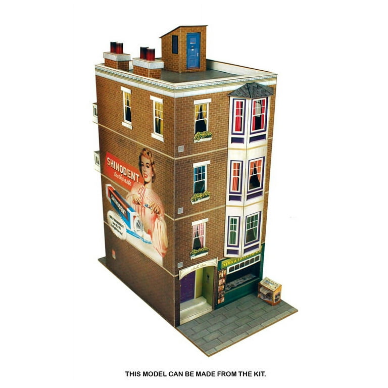 The CityBuilder Apartment Building Model Kit, O Scale Cardboard