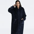 thumbnail image 5 of Flannel Nightgowns for Women Plus Size Zipper Front Bathrobe Winter Warm Nightdress Women's Nightgowns and Sleepshirts Fuzzy Fleece Pajamas with Pockets, 5 of 5