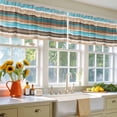 thumbnail image 3 of 2 Pack Turquoise Brown Gradient Valance for Window Vintage Abstract Wood Grain Kitchen Valance Rod Pocket Short Curtain Topper Decorative Window Treatment for Living Room Bedroom 60"x18", 3 of 8