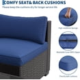 thumbnail image 5 of IdealHouse 7-Piece All-Weather Outdoor Sectional Sofa Set, Waterproof Wicker Patio Furniture with Removable Cushions, Modern Gray Conversation Set for Poolside, Black Vine+Blue Cushion, 5 of 8