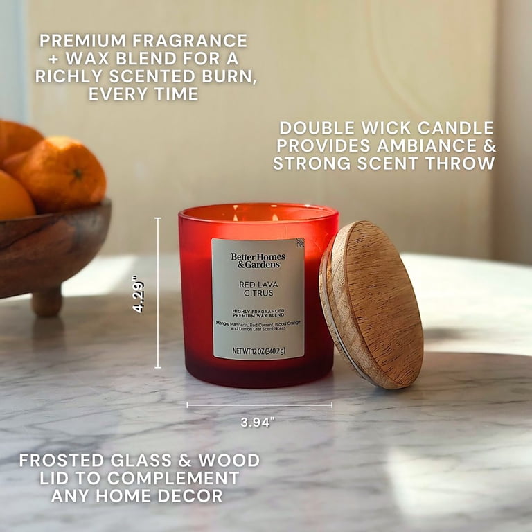 Better Homes & Gardens Red Lava Citrus 12oz Scented 2-Wick Candle